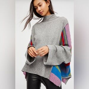 We the Free Free People Colorful Striped Knit Sweater